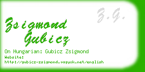 zsigmond gubicz business card
